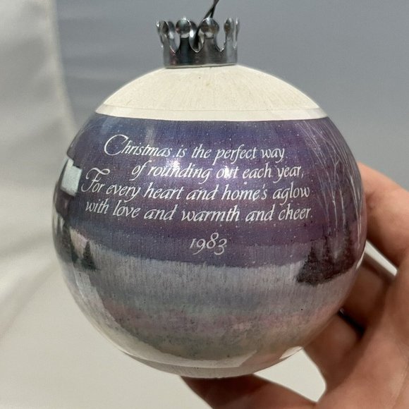 Vintage 1983 Hallmark New Home Satin Ball Keepsake Christmas Ornament - Picture 2 of 16